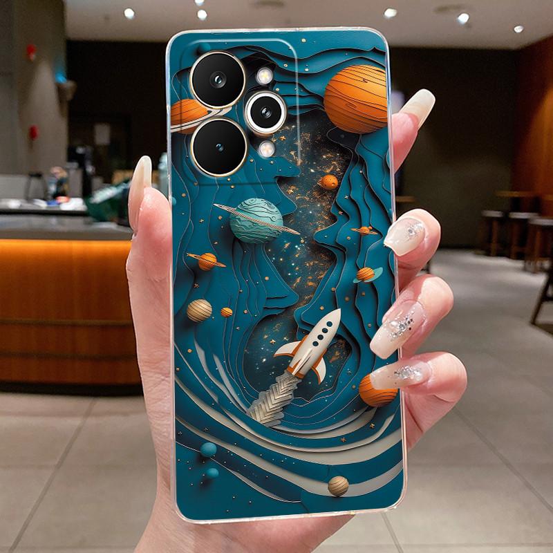 For Realme 15 Pro 15T 5G Elegant Flower Butterfly Bow Phone Funda Cover RMX5106 RMX5101 Soft Silicone Transparent TPU Jelly Case