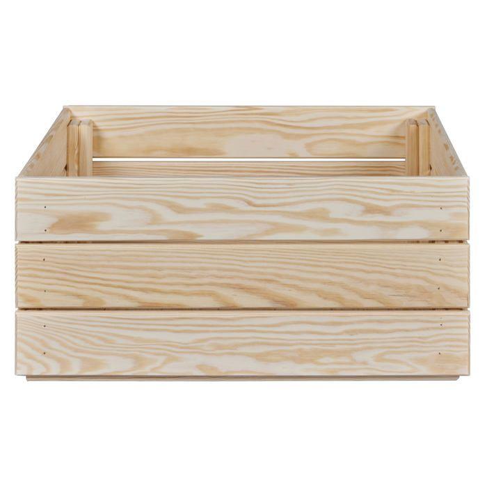 Inter Link Caisse en bois Valloni L pin naturel