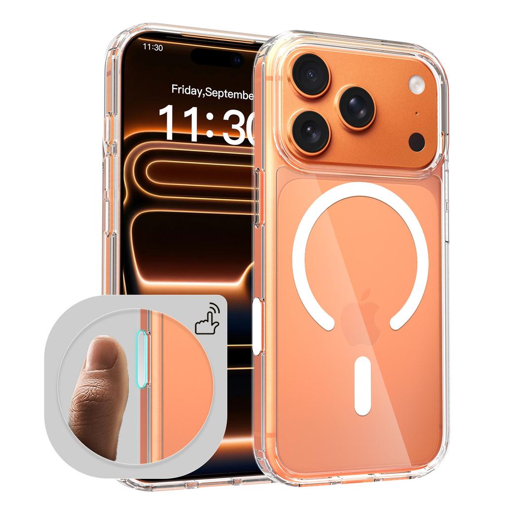 Applicable To Apple 18Promax Transparent Magnetic Mobile Phone Case Iphone16plus All-inclusive 17pm Anti-drop Case
