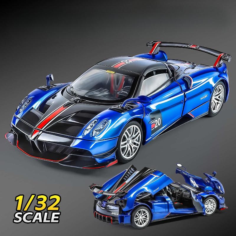 Simulation 1/32 Pagani Huayra BC Alloy Car Model with Light and Sound Collection Miniature Voiture Toy Vehicle Gift Children Boy