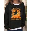 Tops for Women Halloween Print  Round Neck Long Sleeve T-shirt Fall Casual Slim Pullover Women's Long Sleeve Top