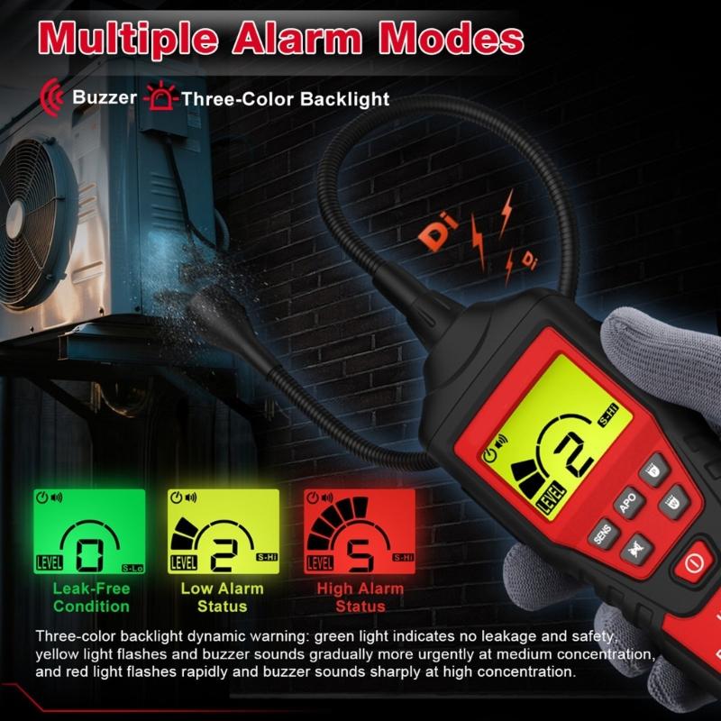 Gas Leakage Tester Sniffer Leak Detector HVAC Air Conditioning Refrigeration System Detection Tool