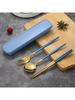 Stainless Stee Cutlery Set With Storage Box Portable Reusable Utensils For Home Office School Camping Daily Household Tableware