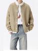 Men's Retro Color Block Cardigan Sweater, Autumn-Winter Casual Knitwear