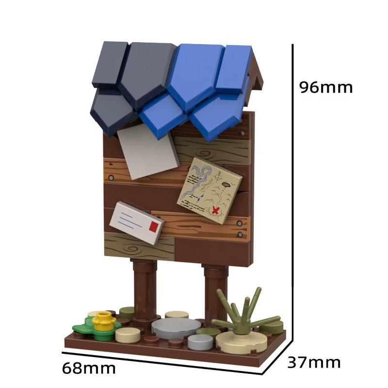MOC Medieval Street View Scene Building Blocks Castle Bedroom Crossbow Siege Hammer Bulletin Board Sign Laboratory Bricks Gifts
