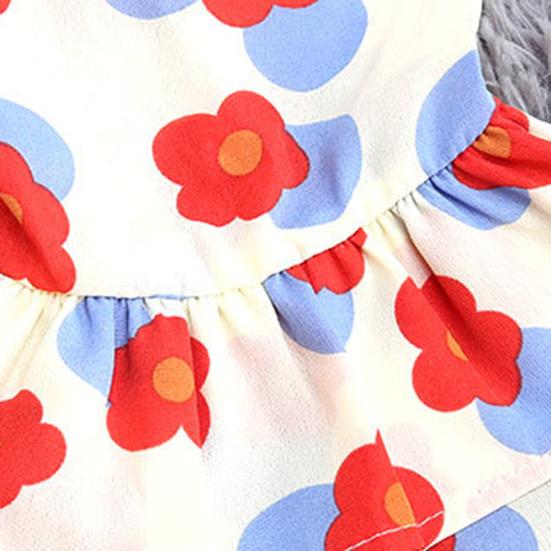 Dog Dress Eye-Catching Cartoon Pattern Vibrant Color Summer Small Dog Princess Cosplay Costume for Home Wear