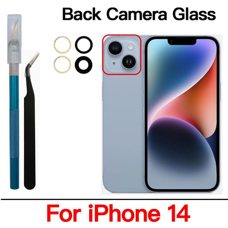 Rear Back Camera Lens Glass With Adhesive And Repair Tools Kit For iPhone 11 12 13 14 15 Pro Max Replacement