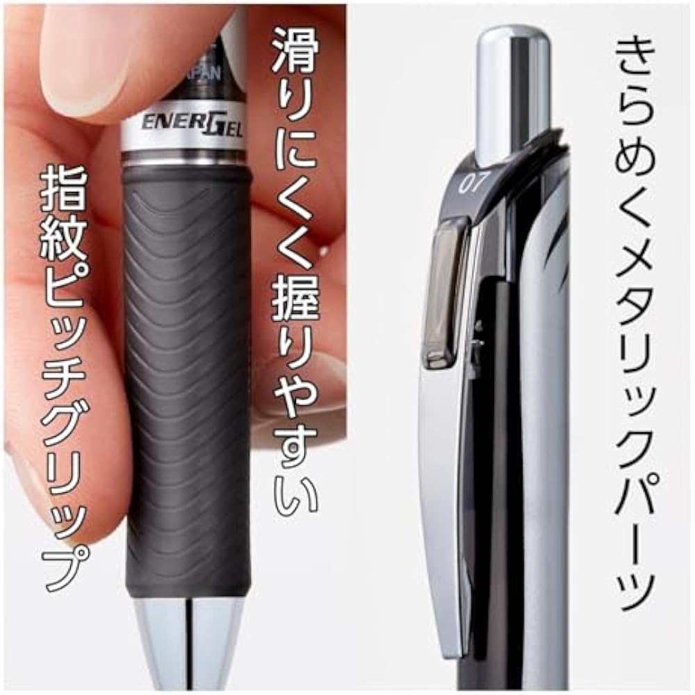 Pentel Ballpoint Pen Gel Ink Gel Knock Type 1.0mm Silver Shaft BL80-A Black