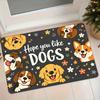 1pc Flannel Cartoon Dog Doormat, Absorbent,, and Non-Slip Floor Mat for Entryway/Bathroom/Kitchen, Cute Dog Pattern Home Decor Mat