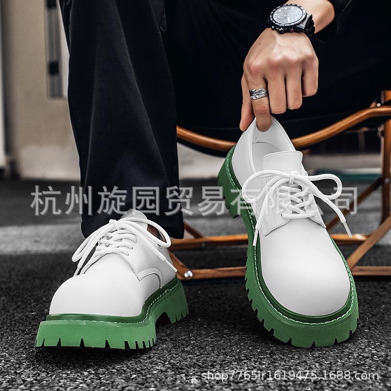 3226 White Derby Shoes Couple Original Niche Design Versatile Trend Casual Leather Shoes High-end Light Luxury Men's Shoes