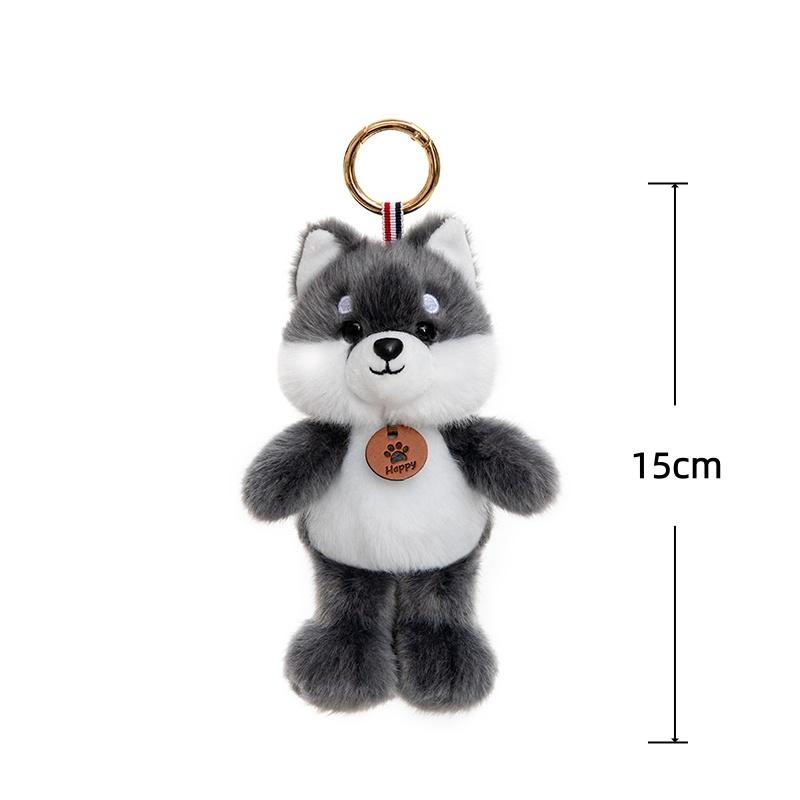 

15cm Pet Series Plush Toys Monkey Rhinoceros Panda Chimpanzee Pendant Keychain Stuffed Doll Backpack Pendant Birthday Gifts