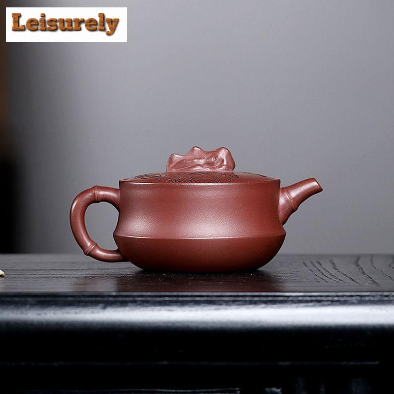 140ml Vintage Yixing Purple Clay Teapots Handmade Pot Raw Ore Dragon's Blood Sand Mud Kettle With Filter Zisha Tea Set Supplies