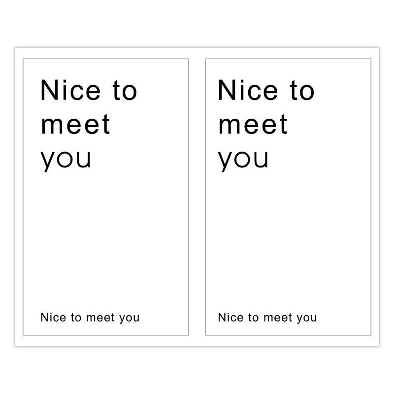 

50 Sheets/pack, Ins Style, Minimalist Rectangular Stickers, In English, Nice To Meet You, Gift Box Sealing Label 10x5cm