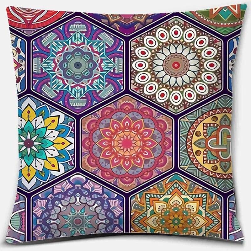 Mandala Series Pattern Pillowcase Square  Home Office Furnishing