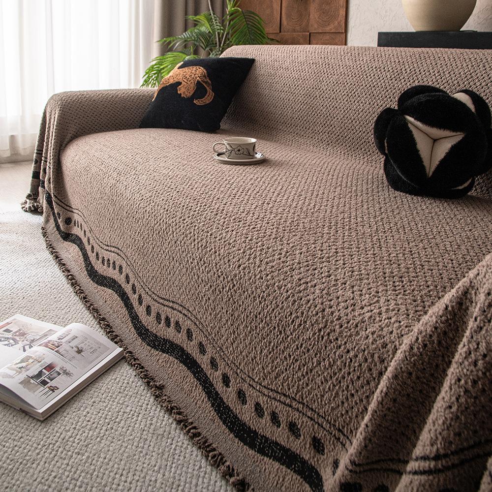 

Шенилловый чехол на диван, одеяло против царапин от кошек, белое, серое, диванное полотенце для декора мебели в гостиной, гобелен, чехол на диван 180x130cm