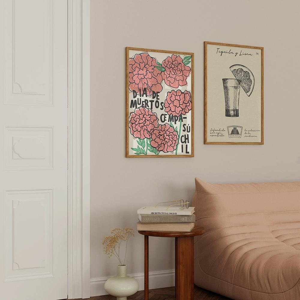 Vintage Mexican Cactus Tiger Flower Culture Wall Art Canvas Painting Travel Poster And Prints Wall Picture For Living Room Decor