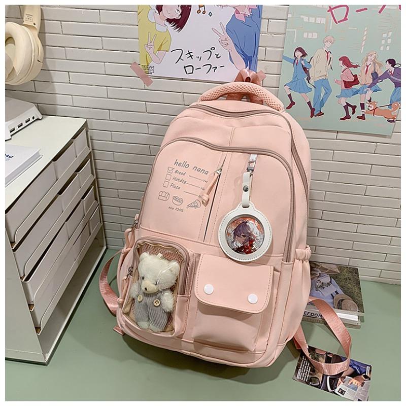 Cute Girl Backpack High School Student Schoolbag Japanese Casual Versatile Travel Contrast Color Large Capacity Backpack Couple