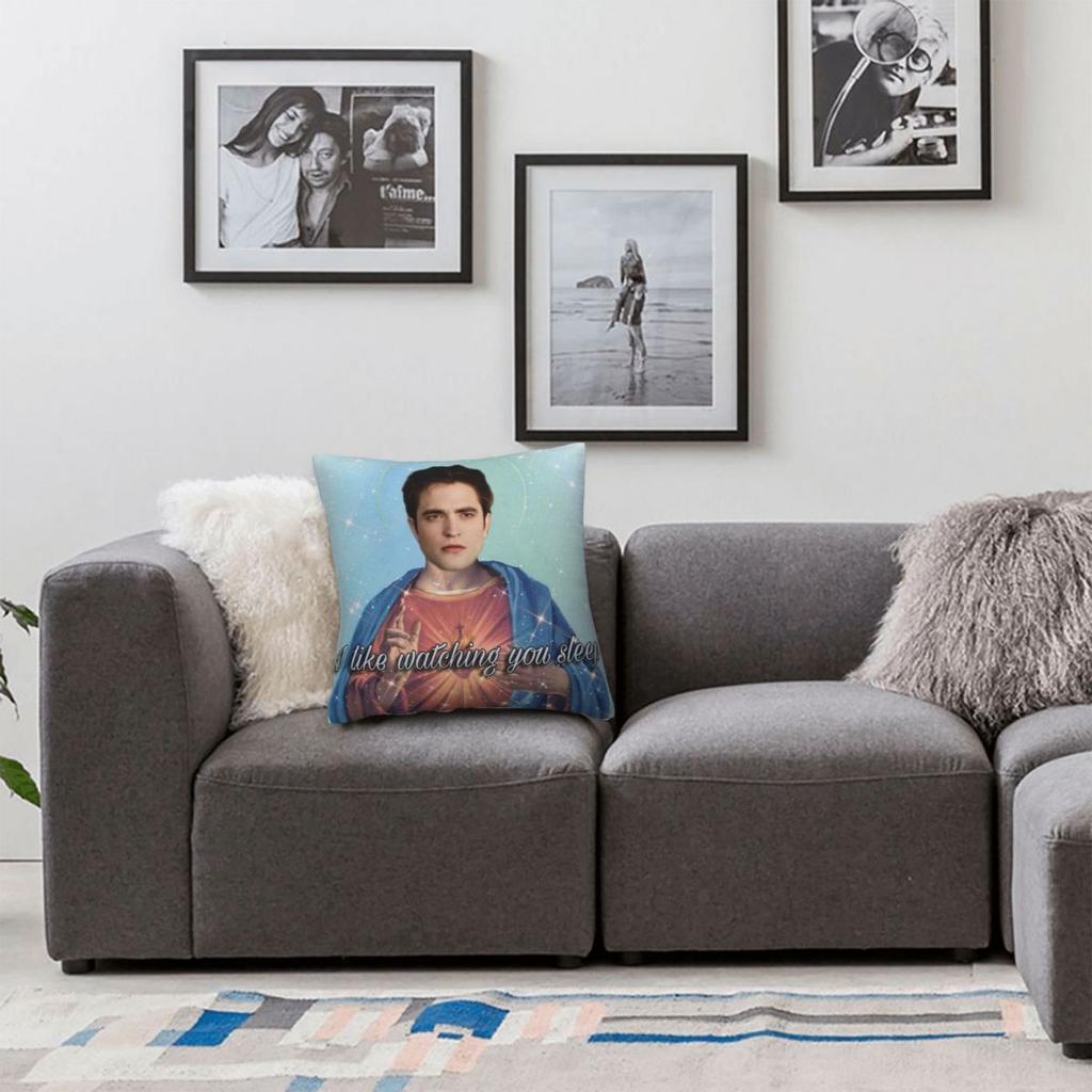Twilight Edward Jezus Kussensloop Bedrukking Polyester Kussenhoes Robert Pattinson Sierkussenhoes Huis Ritssluiting 40*40cm