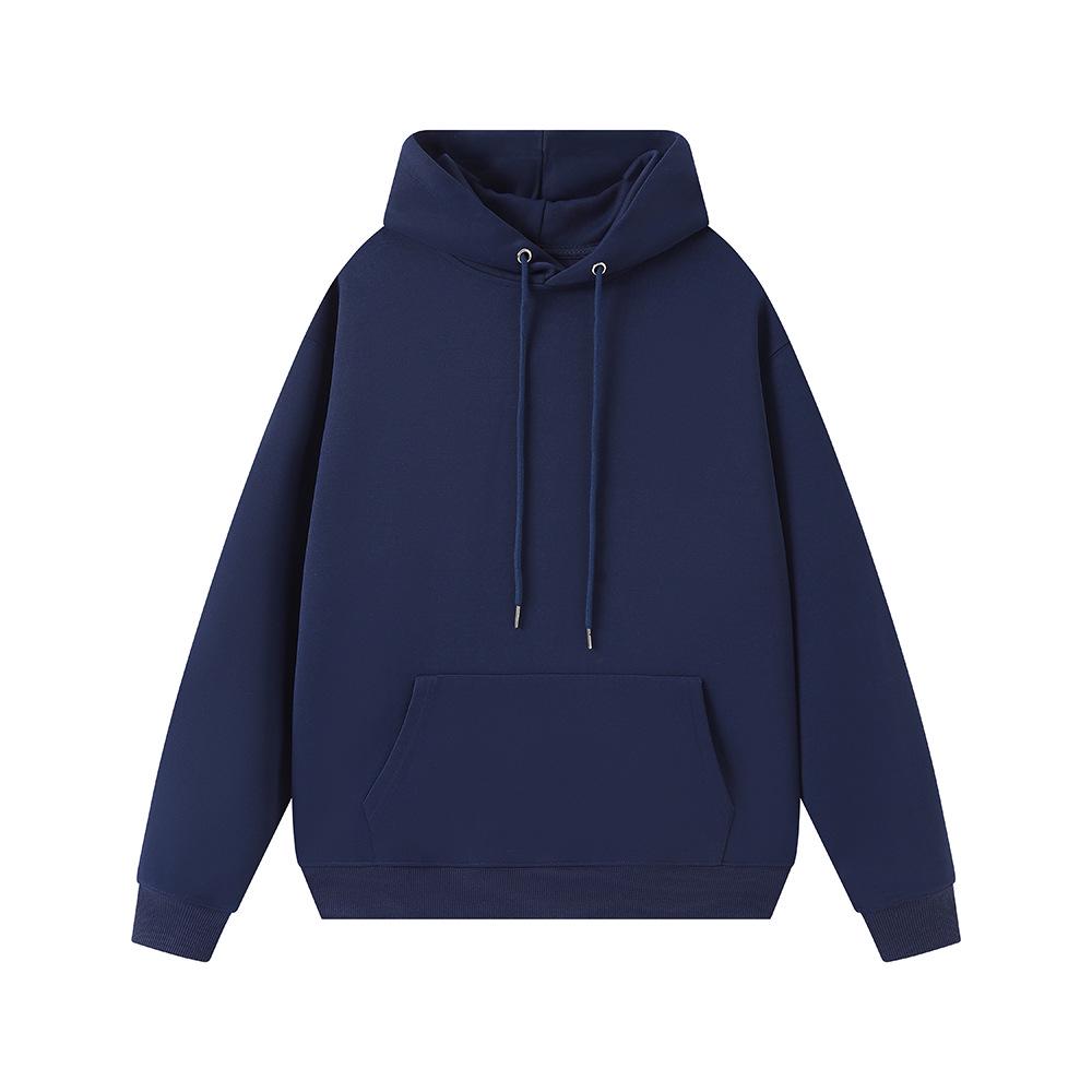 Men's Heavyweight Antibacterial Faux Cotton Hoodie - Solid Color, Unisex, Fall/Winter Essential