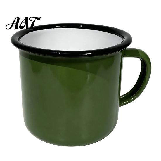 Nostalgic Style Drinkware Retro Enamel Coffee Mug, 360ml Vintage Colorful Tea Cup, Camping Enamelware for Office And Home Use Gift Lovers