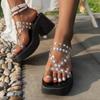 Women Wedges Slippers 2024 New High Heels Sandals Summer Beach Platform Flip Flops Designer New Crystal Slippers Slides Women