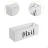 Mail Holder Box Envelope Bill Holders Wood Basket Mails Organizer Countertop, Letter