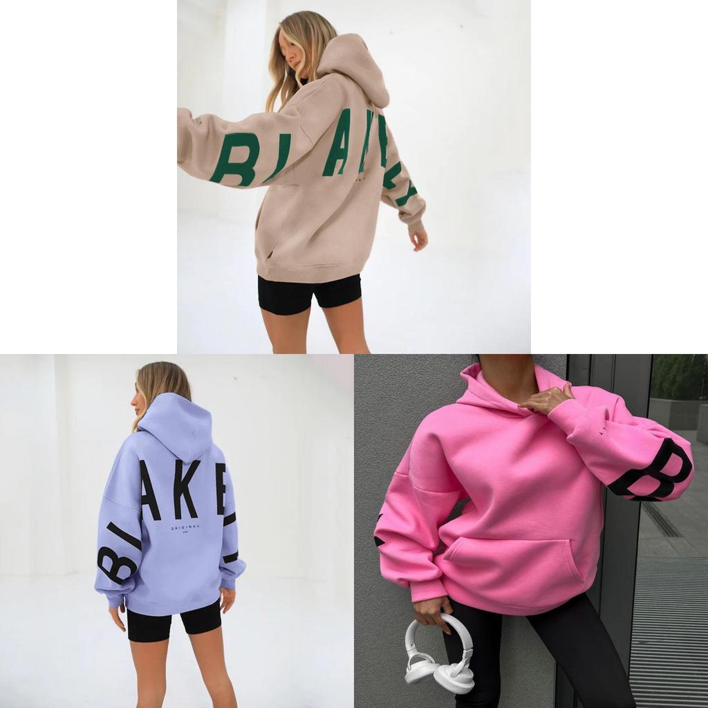 Streetwear Hoodie For Women Thick Polyester With Letter Graphic Fall 2023