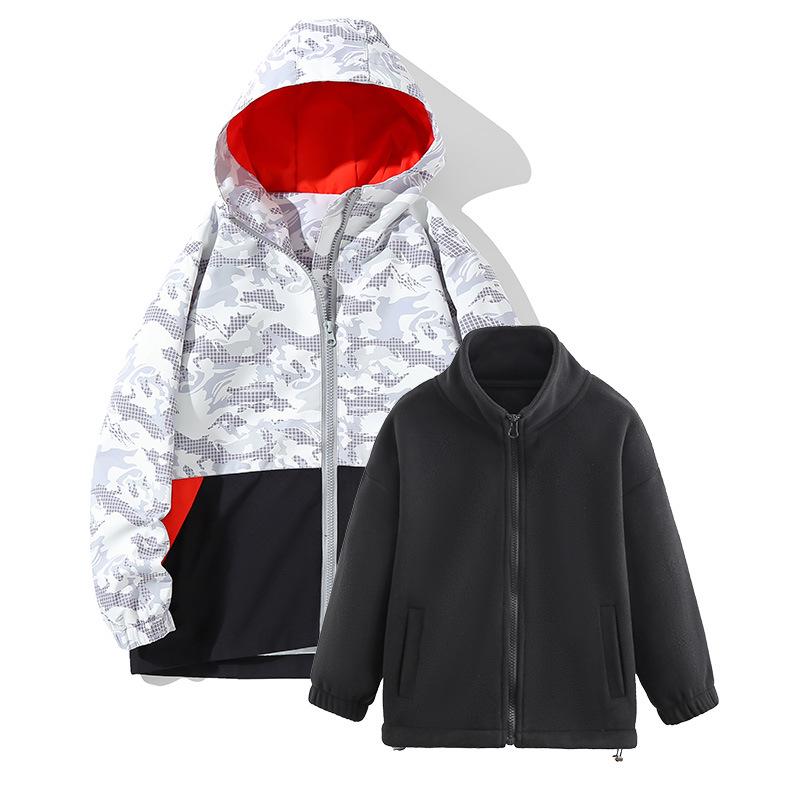 Vattentätt Vindsäkert Jacksett för Barn Höst/Vinter: Flickors 3-i-1 Foder, Pojkars 2-delad