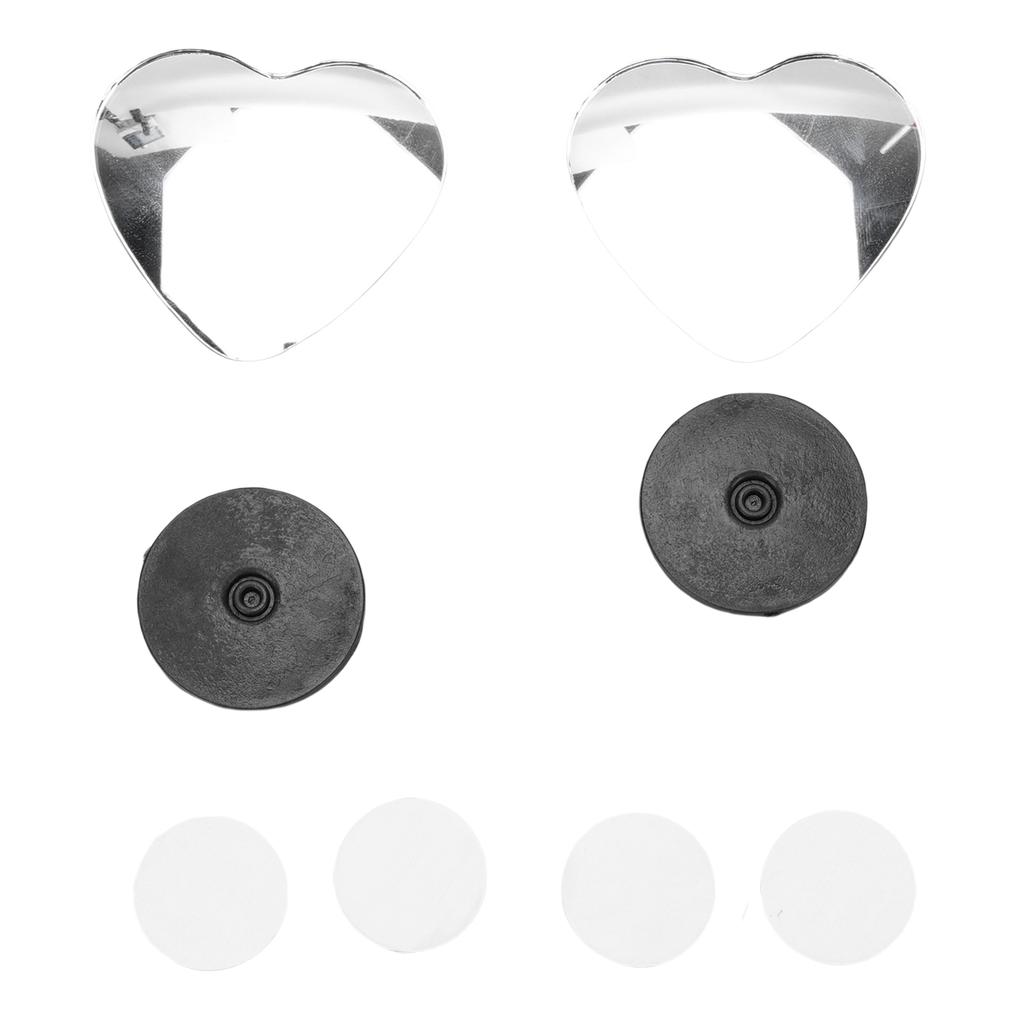4 Stück Herz Totwinkelspiegel HD Glas Rahmenlose Konvexe Rückspiegel Außenzubehör mit