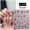 Halloween Red Spider Web Nail Art Stickers – Dark Style Wearable Decorations