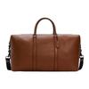 Trekker Series 52 Large Capacity Solid Color Pebbled Leather Travel Bag Handheld Crossbody Bag Large Men's Saddle Brown