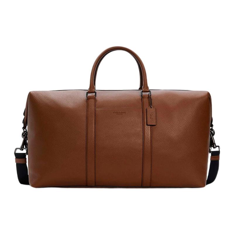

COACH Trekker Series 52 Large Capacity Solid Color Pebbled Leather Travel Bag Handheld Crossbody Bag Large Men s Saddle Brown коричневий