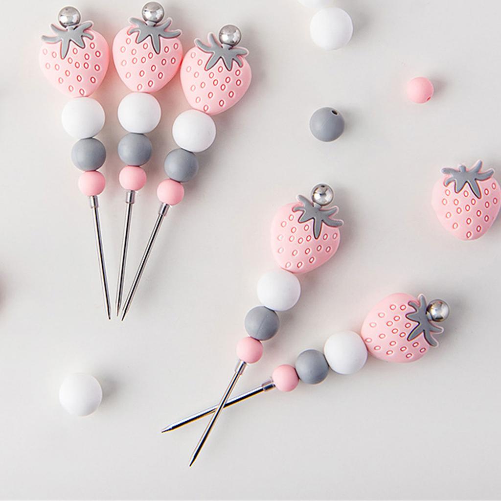 Biscuit Cookie Icing Pin Professional Sugarcraft Scriber Tool Silicone Strawberry Beaded Sugar Stir Needle Kitchenware