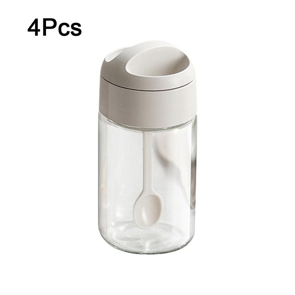 

4Pcs Quantified Glass Seasoning Jar Moisture-proof Spice Bottle Salt Storage Container for Home 4Pcs