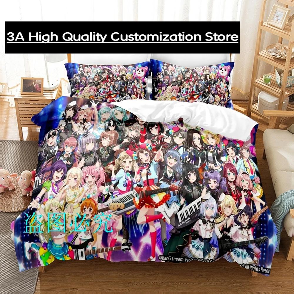 

Comforter Anime Bang Dream! Bedding Set Single Twin Full Queen King Size Bed Set Adult Boys Bedroom s Parure De Lit Bed Comforter (quilt)-EU Single(135*200cm)3pcs