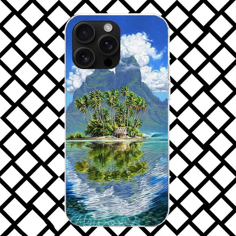 Summer Beach Sunset Sea Palm Tree Phone Case for iPhone 17 Air 16 16E 15 14 Plus 13 Mini 12 11 Pro Max 7 8 + SE 2020 Soft Cover