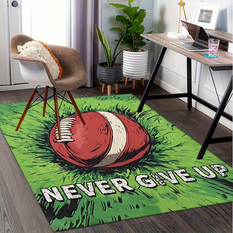 Office Carpet Never Give Up Football Design, Sofa Rug, Chair Mat Protection
