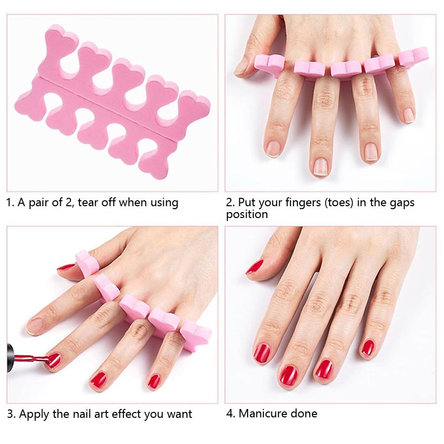10/20Pcs Foam Toe and Finger Separators Mess-Free Nail Polish Application Toe Spacers, Manicure & Pedicure Essential Tools