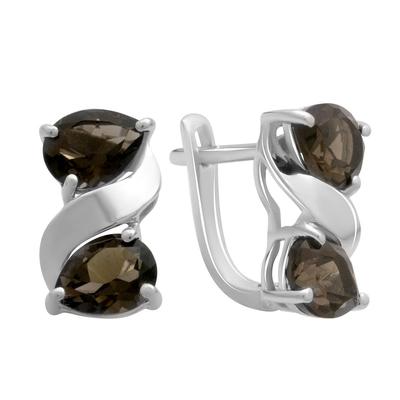 Doğal rauchtopazlı gümüş küpe (dumanlı kuvars) 3.842ct (2178880)