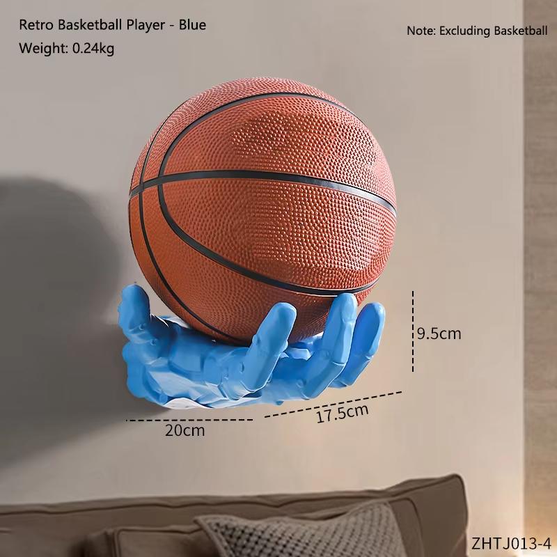 Estante de Baloncesto de Brazo Robótico Creativo Estante de Almacenamiento de Baloncesto y Fútbol Montado en la Pared Adornos de Decoración para Sala de Estar del Hogar