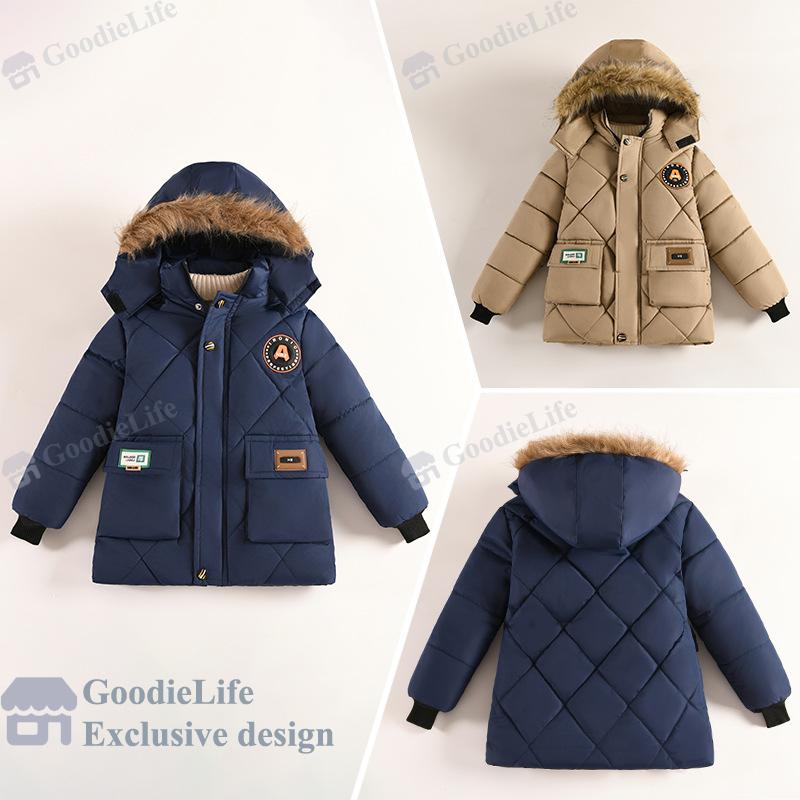 Boys Winter Jacket Fashionable Down Coat Warm Padded Jacket Trendy New Style Outerwear for Kids