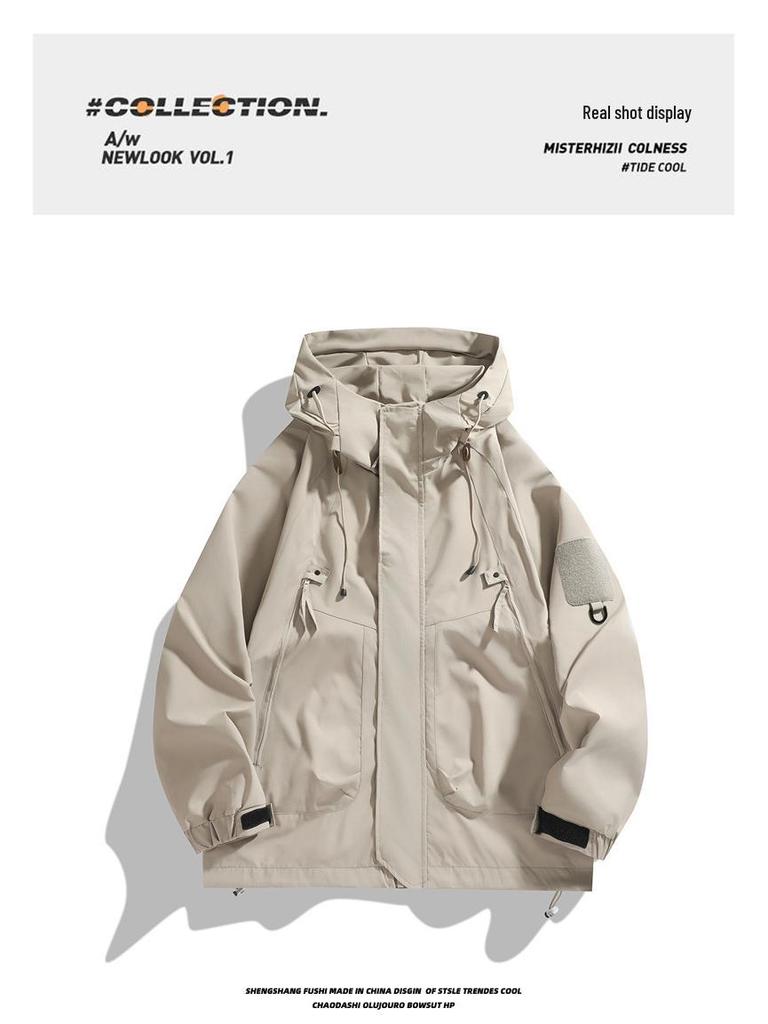 2024 Wiosna/Jesień Kurtki Outdoor z Kapturem w Stylu Koreańskim dla Mężczyzn i Kobiet