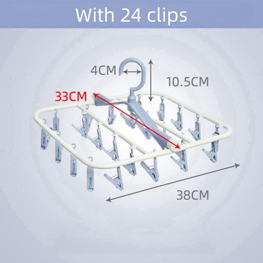 

Multifunction Plastic Clothes Dryer Rack 360° Folding Clothes Dryer Hanger Household Laundry Organizer Racks 8/12/20/24/32 Clip