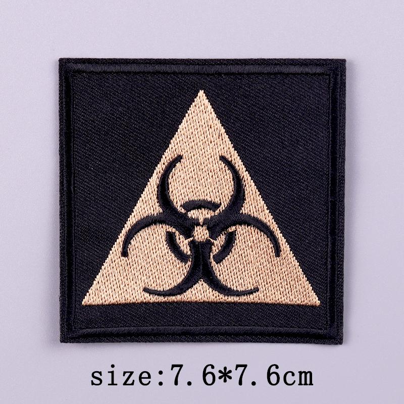 Warning Embroidery Patch Iron On Patches For Clothing Danger Prohibit Sign Embroidered Patches For Clothes Nuclear Marker Badges