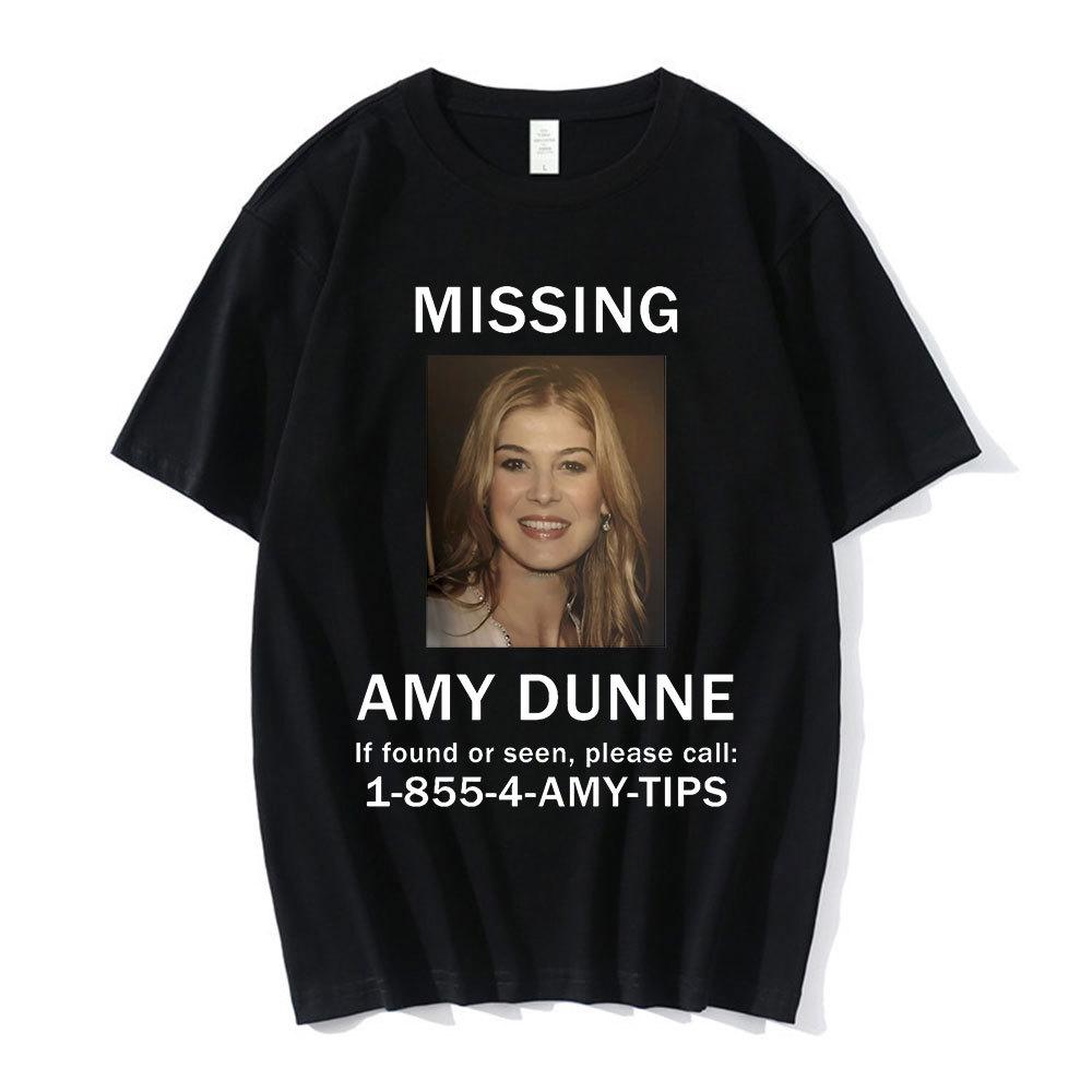 Amy Dunne Missing Poster Hip Hop Rapper Men Women T-shirt 100% Cotton