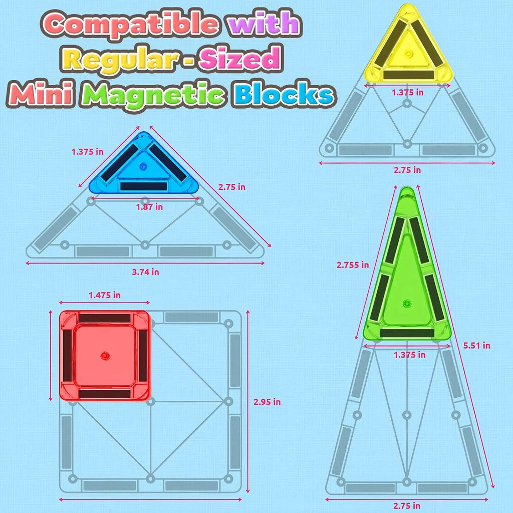 Magnetic Tiles Early Education Toys - Safe, Odorless Building Blocks for Children.