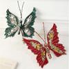 Glitter Butterfly Christmas Flower Sequins Simulated Christmas Tree Decoration Exquisite Butterfly Pendants Flower Arrangement