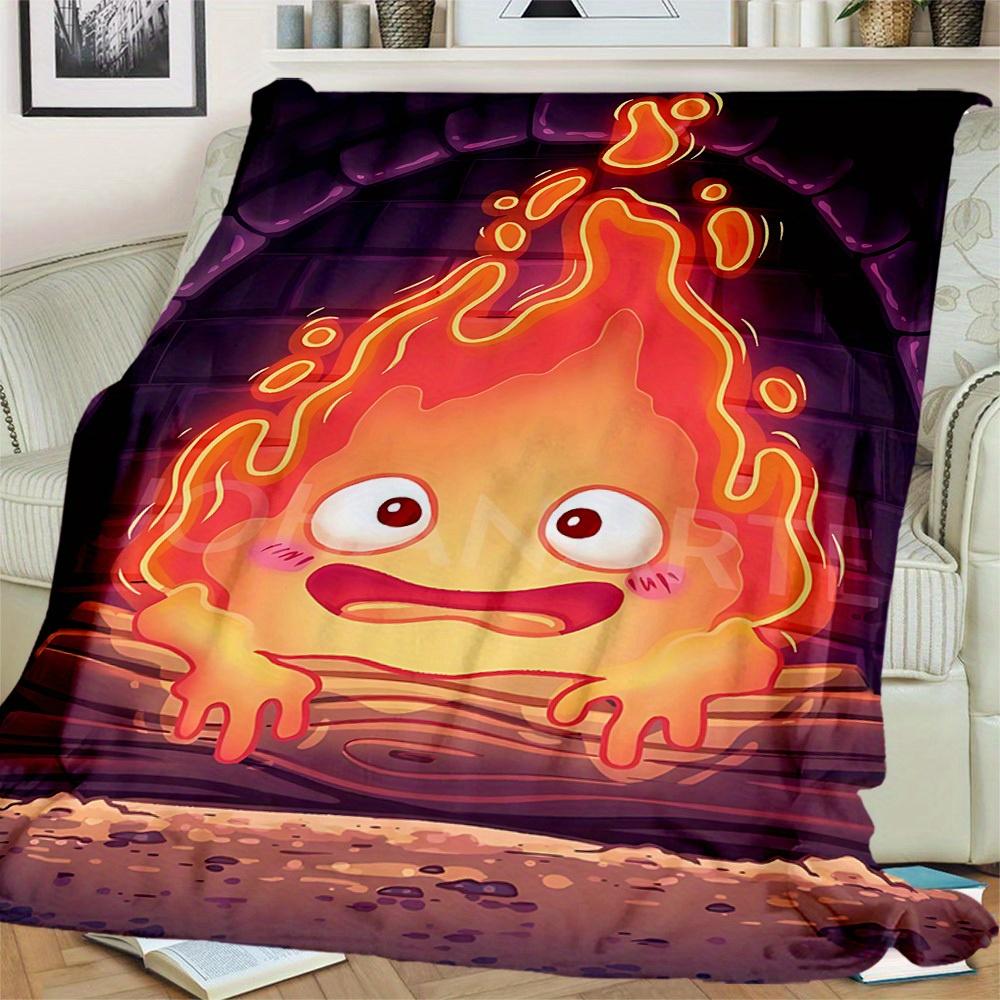 1Pc fire flame Print Flannel Blanket, High quality Comfortable for All Seasons, Home Decor, Warmth and Comfort, Perfect for Christmas Gifts28