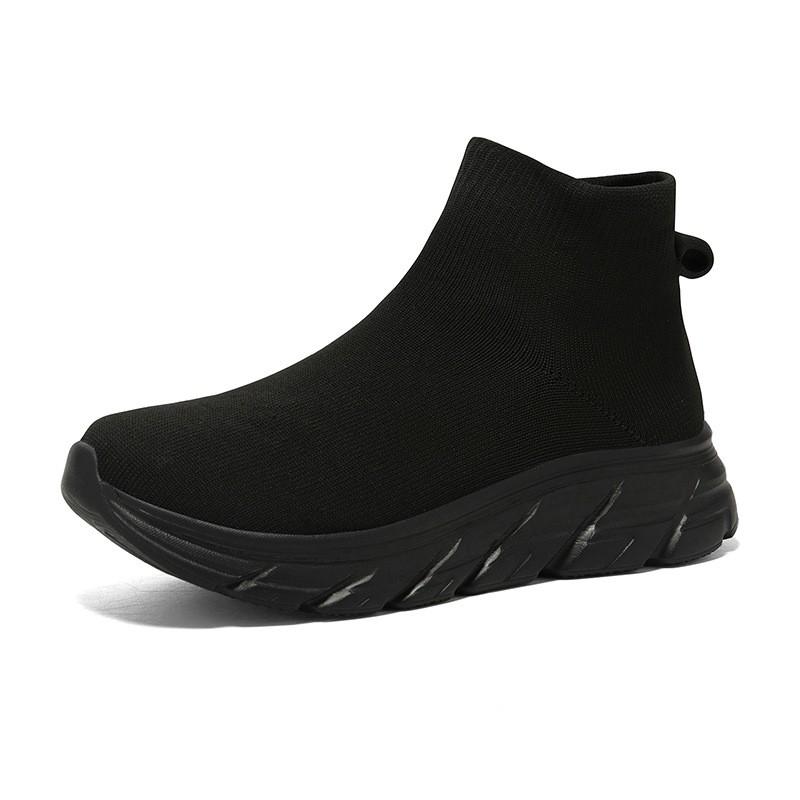 Youth Style Shoes Unisex High-Top Slip-On Sneakers Kids Teens Lightweight Breathable Flyknit Mesh Shoes Comfortable Casual Sport Footwear