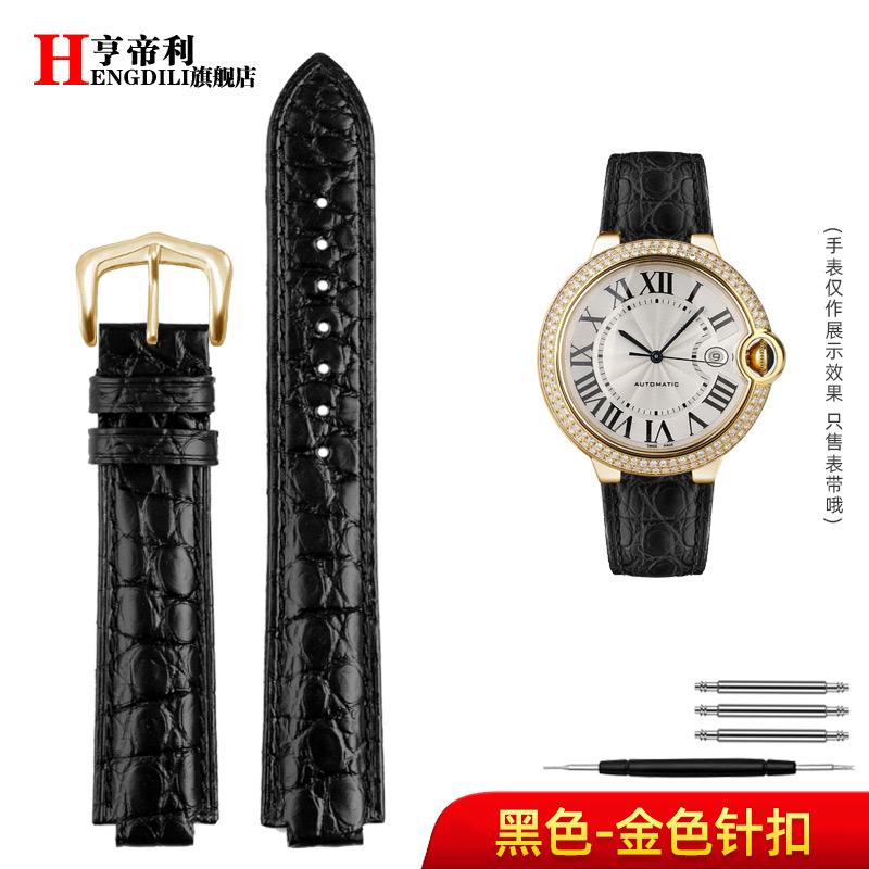 18-11mm 20-12mm Crocodile Genuine Leather Watchband For Cartier Blue Balloon Wsbb0025 Bracelet Watch Men's Women's Replace Strap